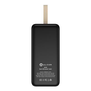 Alcor SK55 vésztöltő / külső akkumulátor 30000 mAh, 20 W – fekete