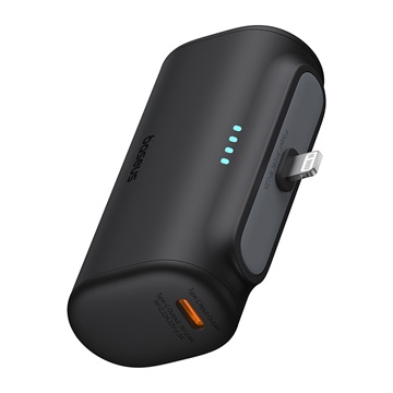 Baseus Compact 20W gyorstöltő powerbank, 5000mAh, iPhone csatlakozóval, fekete