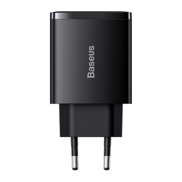 Baseus Compact hálózati gyorstöltő 30W, USB Type-C + 2×USB Type-A, fekete