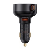 Baseus Enjoyment Pro autós gyorstöltő 60W, USB Type-A + USB Type-C automata behúzós kábel, fekete