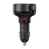 Baseus Enjoyment Pro autós gyorstöltő 55W, USB Type-A + iPhone automata behúzós kábel, fekete