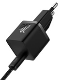 Baseus GaN5 Mini hálózati gyorstöltő 20W, USB Type-C, fekete + 100W USB Type-C, 1m kábel