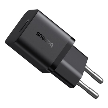 Baseus GaN5 Mini hálózati gyorstöltő 25W, USB Type-C, fekete + 100W USB Type-C, 1m kábel