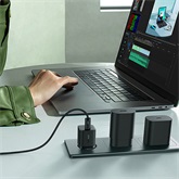 Baseus GaN5 Mini hálózati gyorstöltő 25W, USB Type-C, fekete + 100W USB Type-C, 1m kábel