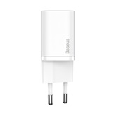Baseus Super Si hálózati gyorstöltő 20W, USB Type-C, fehér