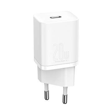 Baseus Super Si hálózati gyorstöltő 20W, USB Type-C, fehér