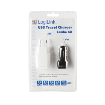 LogiLink PA0109 USB (hálózati + autós) töltő szett