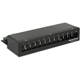 Delock patch panel, 12 portos, fekete, keystone nélkül