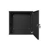 Dobozsérült Lanberg 19" fali rack szekrény 6U+3U/540X200, alacsony profilú, összeszerelt, fekete