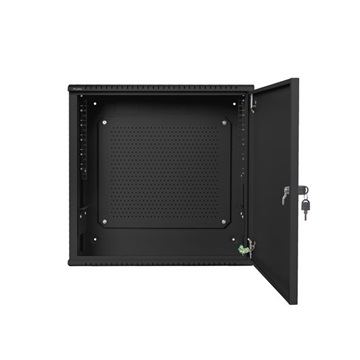 Dobozsérült Lanberg 19" fali rack szekrény 6U+3U/540X200, alacsony profilú, összeszerelt, fekete
