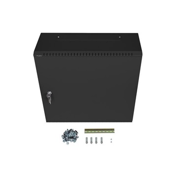Dobozsérült Lanberg 19" fali rack szekrény 6U+3U/540X200, alacsony profilú, összeszerelt, fekete