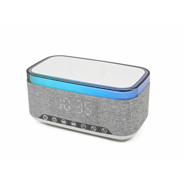 Denver CRQ-225 Rádiós ébresztőóra Bluetooth funkcióval és vezeték nélküli töltéssel - Szürke