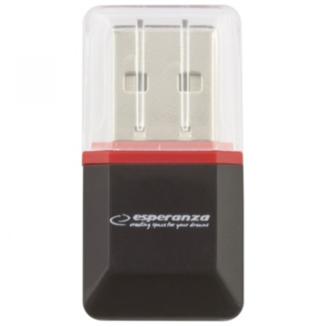 Esperanza microSD kártyaolvasó USB2.0 - fekete