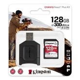 Kingston 128GB SD Canvas React Plus (SDXC Class 10 UHS-II U3) (MLPR2/128GB) memória kártya + olvasó