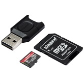 Kingston 128GB SD micro Canvas React Plus (SDXC Class 10 UHS-II U3) (MLPMR2/128GB) memória kártya adapter + olvasó