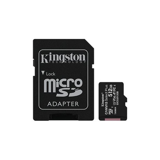FL Kingston 512GB SD micro Canvas Select Plus (SDXC Class ...