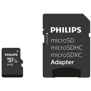 Philips microSDHC 64GB Class10 + Adapter