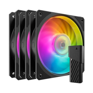 Cooler Master - Case Fan - 12cm - Mobius 120P ARGB 3-Pack Fan Kit - MFZ-M2DN-243P2-R1