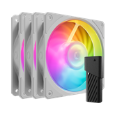 Cooler Master - Case Fan - 12cm - Mobius 120P ARGB White 3-Pack Fan Kit - MFZ-M2DW-243P2-R1