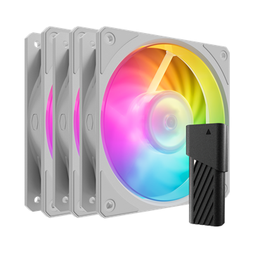 Cooler Master - Case Fan - 12cm - Mobius 120P ARGB White 3-Pack Fan Kit - MFZ-M2DW-243P2-R1