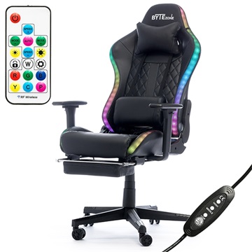 ByteZone COBRA masszázs-bluetooth hangszóró-RGB gaming szék - fekete