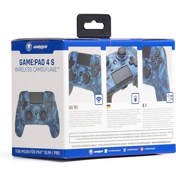 Snakebyte PS4 GamePad 4 S - vezeték nélküli kontroller - kék terepmintás