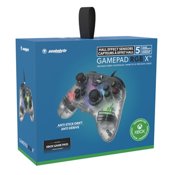 Snakebyte Xbox Series X GamePad RGB X - vezetékes kontroller - átlátszó