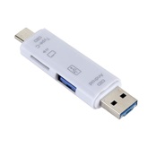 Gigapack 5in1 OTG adapter USB Type-A – Micro USB/USB Type-C/micro SD kártyaolvasó, fehér