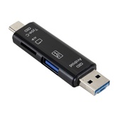 Gigapack 5in1 OTG adapter USB Type-A – Micro USB/USB Type-C/micro SD kártyaolvasó, fekete