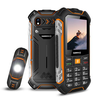 HAMMER Boost LTE 2,4" 256MB/64GB bővítési lehetőség Dual SIM csepp-, por- és ütésálló mobiltelefon - fekete/narancssárga