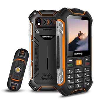 HAMMER Boost LTE 2,4" 256MB/64GB bővítési lehetőség Dual SIM csepp-, por- és ütésálló mobiltelefon - fekete/narancssárga
