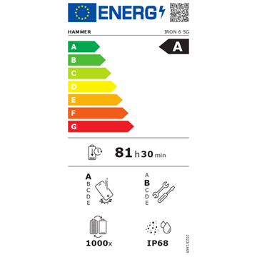 HAMMER Iron 6 5G 6,56" 8/256GB Dual SIM okostelefon - fekete