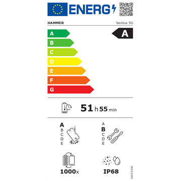 HAMMER Ventus 5G 8 GB/256 GB okostelefon - fekete