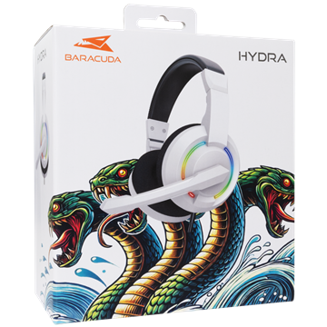 Baracuda BGH-021W HYDRA-W gamer fejhallgató mikrofonnal - RGB - fehér