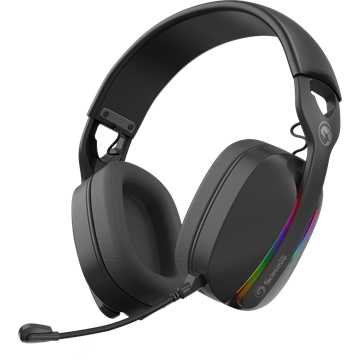MARVO Pulz 70W vezeték nélküli fejhallgató - fekete - RGB világítás