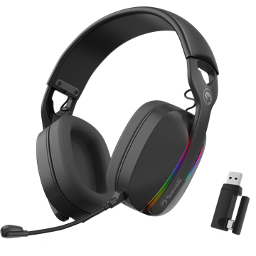MARVO Pulz 70W vezeték nélküli fejhallgató - fekete - RGB világítás