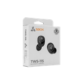 SBOX EB-TWS115-B Bluetooth TWS fülhallgató mikrofonnal - fekete