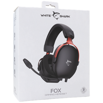 White Shark GH-2445B FOX gamer fejhallgató mikrofonnal - fekete