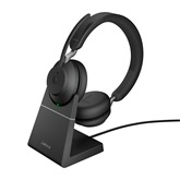 Jabra Evolve2 65, Link 390a UC Stereo Desk Stand Black