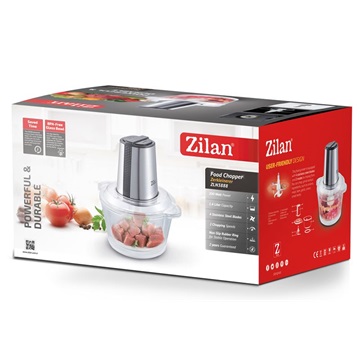 Zilan ZLN3888 Elektromos aprítógép - üvegedény - 1,6L - dupla kés - 300W - ezüst