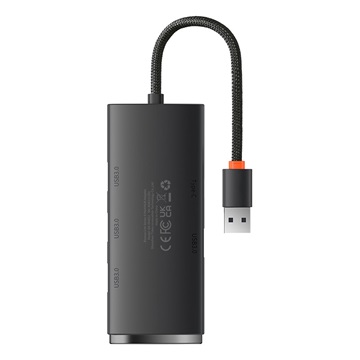 HUB Baseus Lite 4-Port USB Type-A HUB dokkoló állomás, 25 cm, fekete