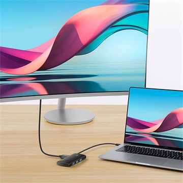 Baseus Lite 5-Port USB Type-C HUB dokkoló állomás, fekete