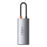Baseus Metal Gleam 4-in-1 USB Type-C HUB dokkoló állomás, szürke