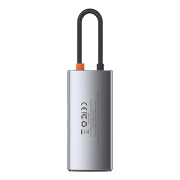 Baseus Metal Gleam 4-in-1 USB Type-C HUB dokkoló állomás, szürke
