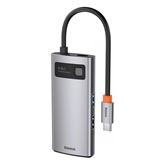 Baseus Metal Gleam 4-in-1 USB Type-C HUB dokkoló állomás, szürke