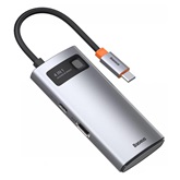 Baseus Metal Gleam 4-in-1 USB Type-C HUB dokkoló állomás, szürke