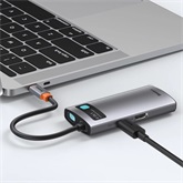 Baseus Metal Gleam 4-in-1 USB Type-C HUB dokkoló állomás, szürke