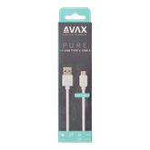 AVAX CB103W PURE USB A-Type C kábel, 2.1A, fehér - 1m