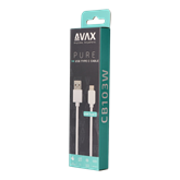 AVAX CB103W PURE USB A-Type C kábel, 2.1A, fehér - 1m