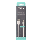 AVAX CB104W PURE USB A-Lightning kábel, 2.1A, fehér - 1m